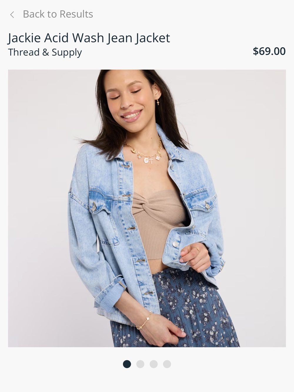 Thread & Supply Jackie Acid Wash Jean Jacket - Light Blue